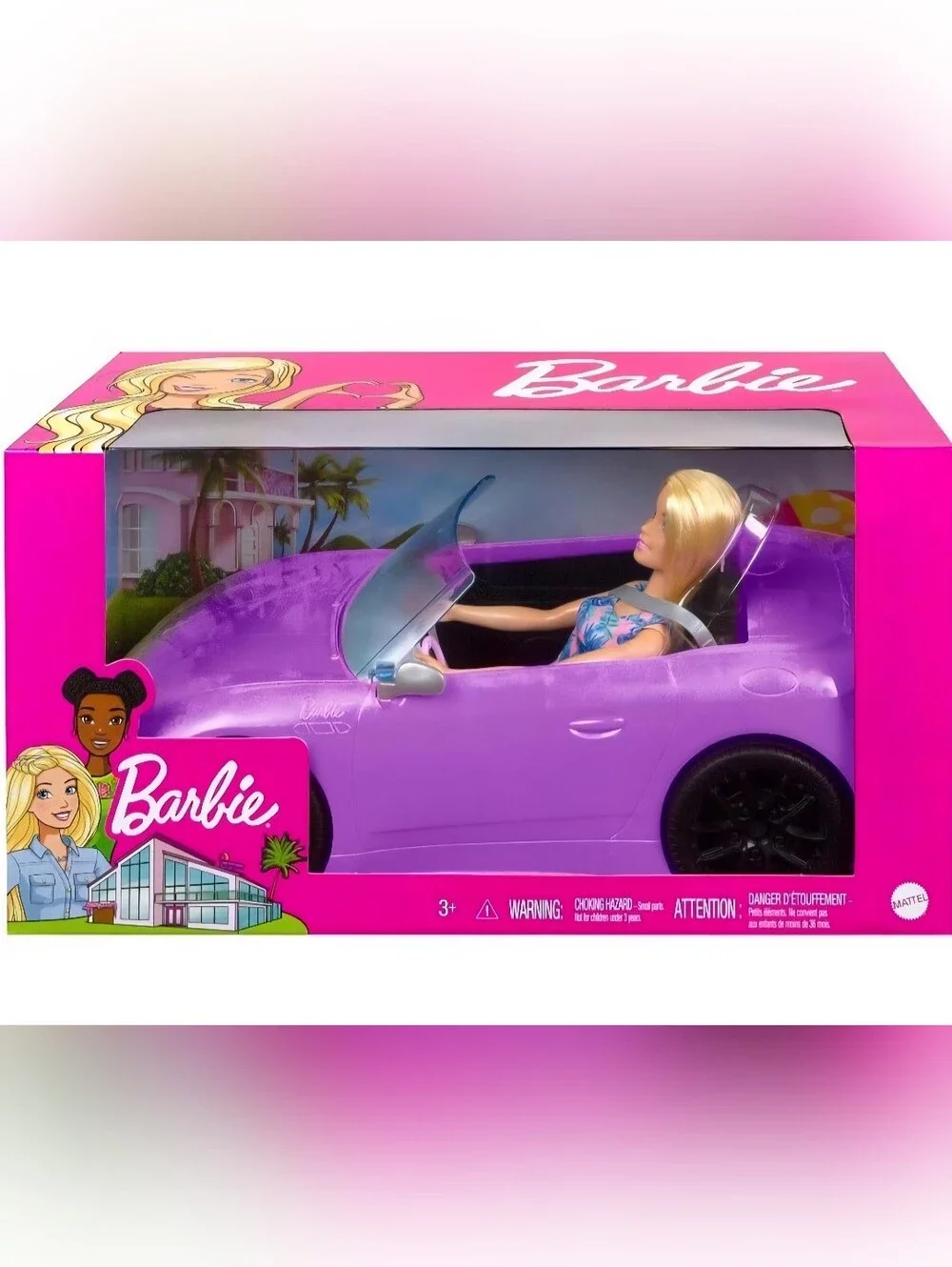 Barbie Blonde doll and Convertible Purple Vehicle Set